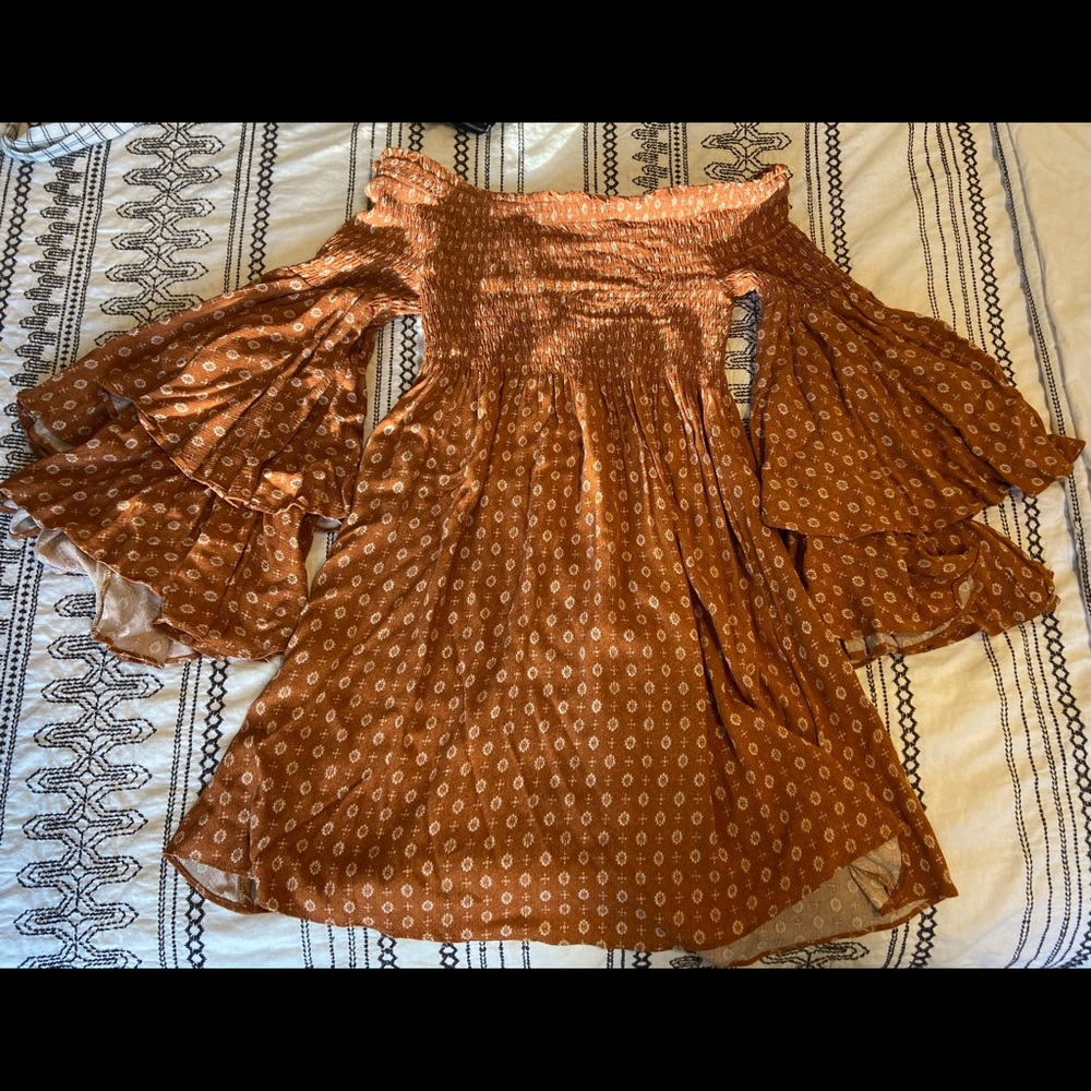 Off the Shoulder Patterned Dress